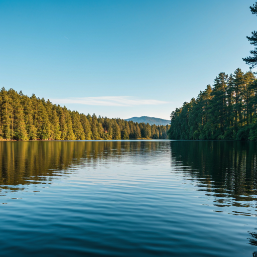 Serene fishing lake